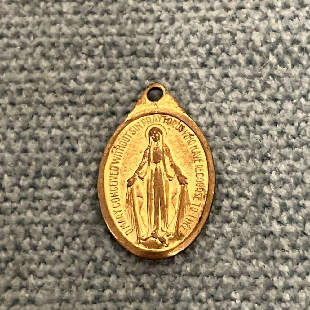 Gold-Colored Mary Charm
